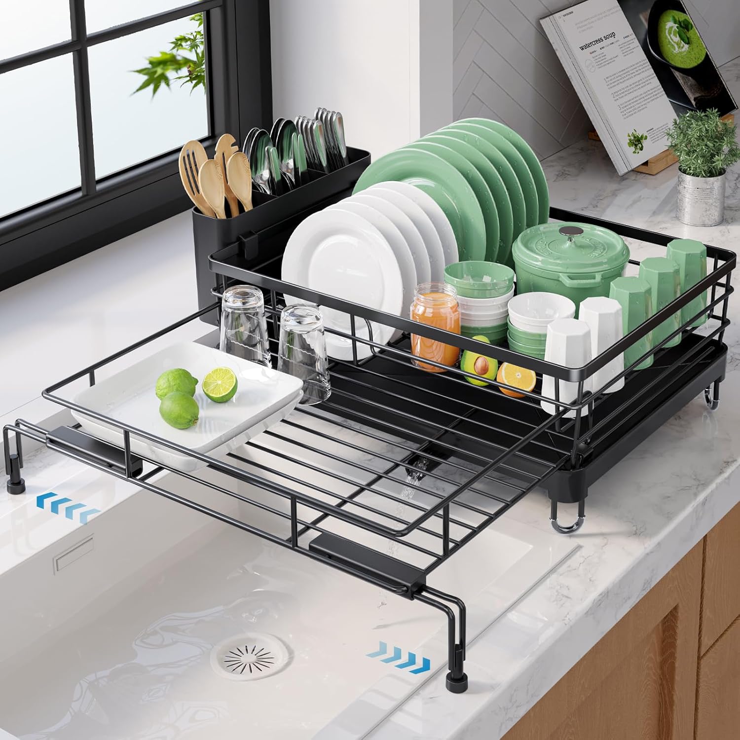 Adjustable Dish Drying Rack, 15.6–25.2 inch
