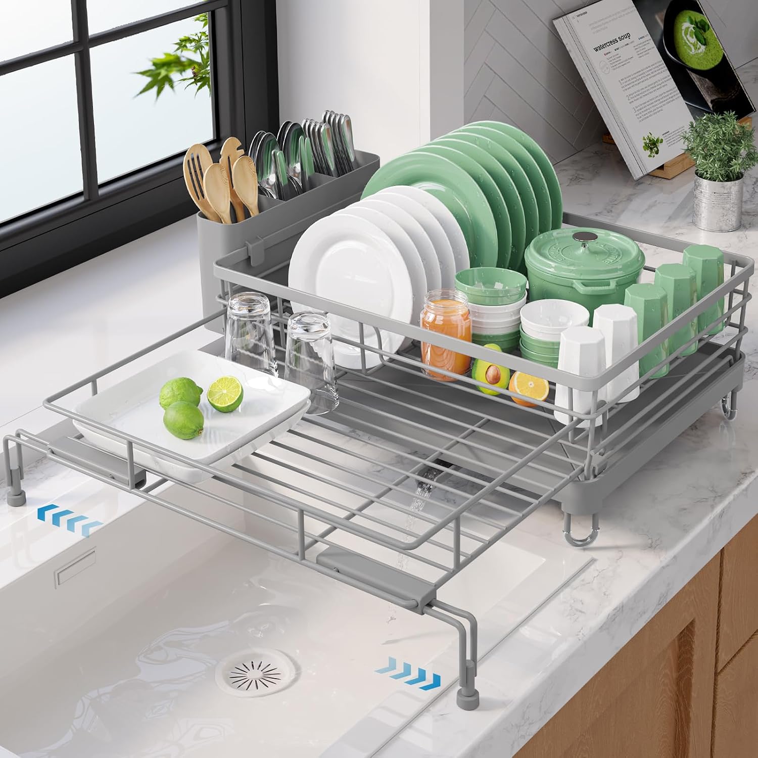 Adjustable Dish Drying Rack, 15.6–25.2 inch