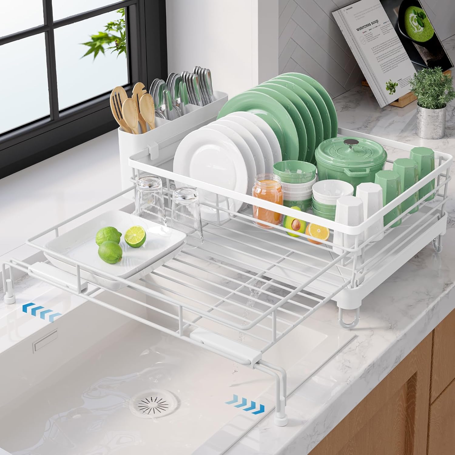 Adjustable Dish Drying Rack, 15.6–25.2 inch