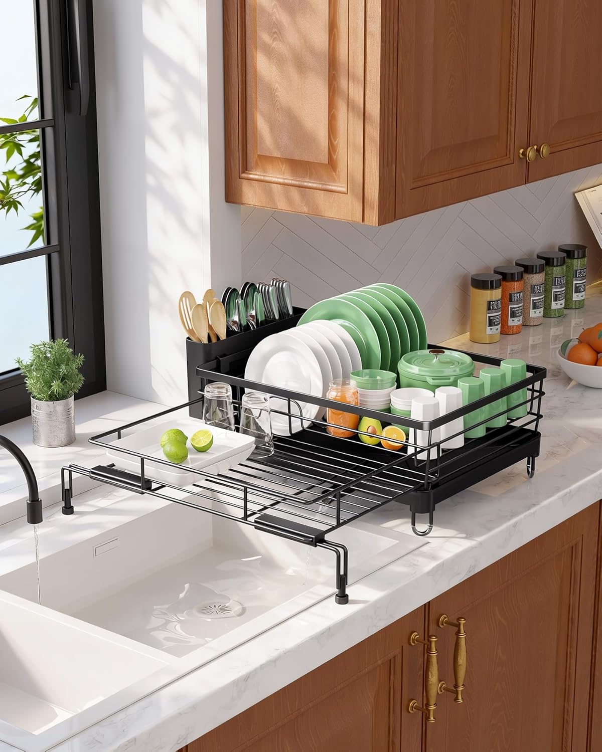 Adjustable Dish Drying Rack, 15.6–25.2 inch
