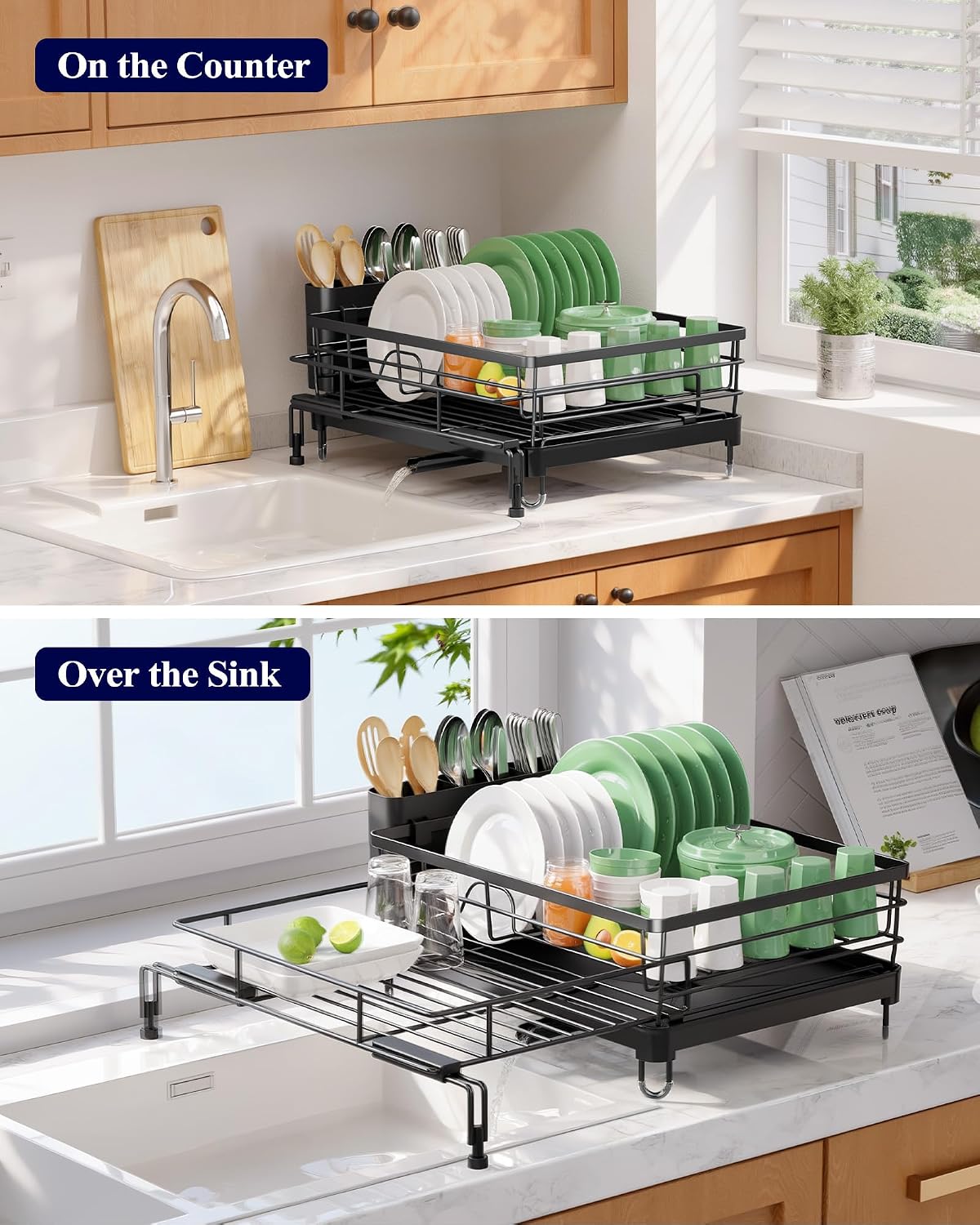 Adjustable Dish Drying Rack, 15.6–25.2 inch