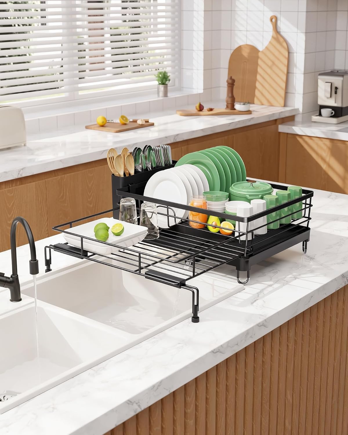 Adjustable Dish Drying Rack, 15.6–25.2 inch