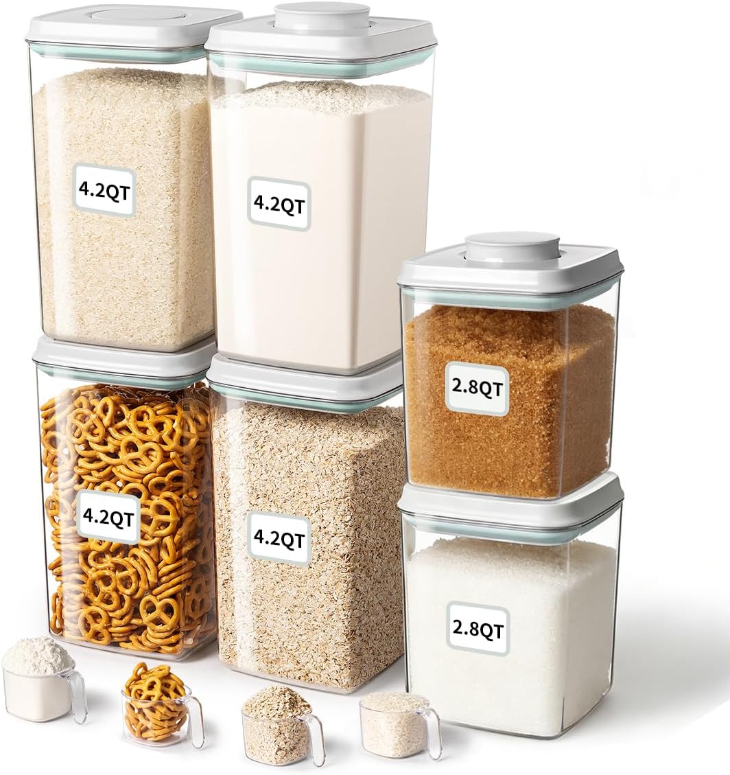 Airtight Canister with Scoop, 4 L, 2 Pack