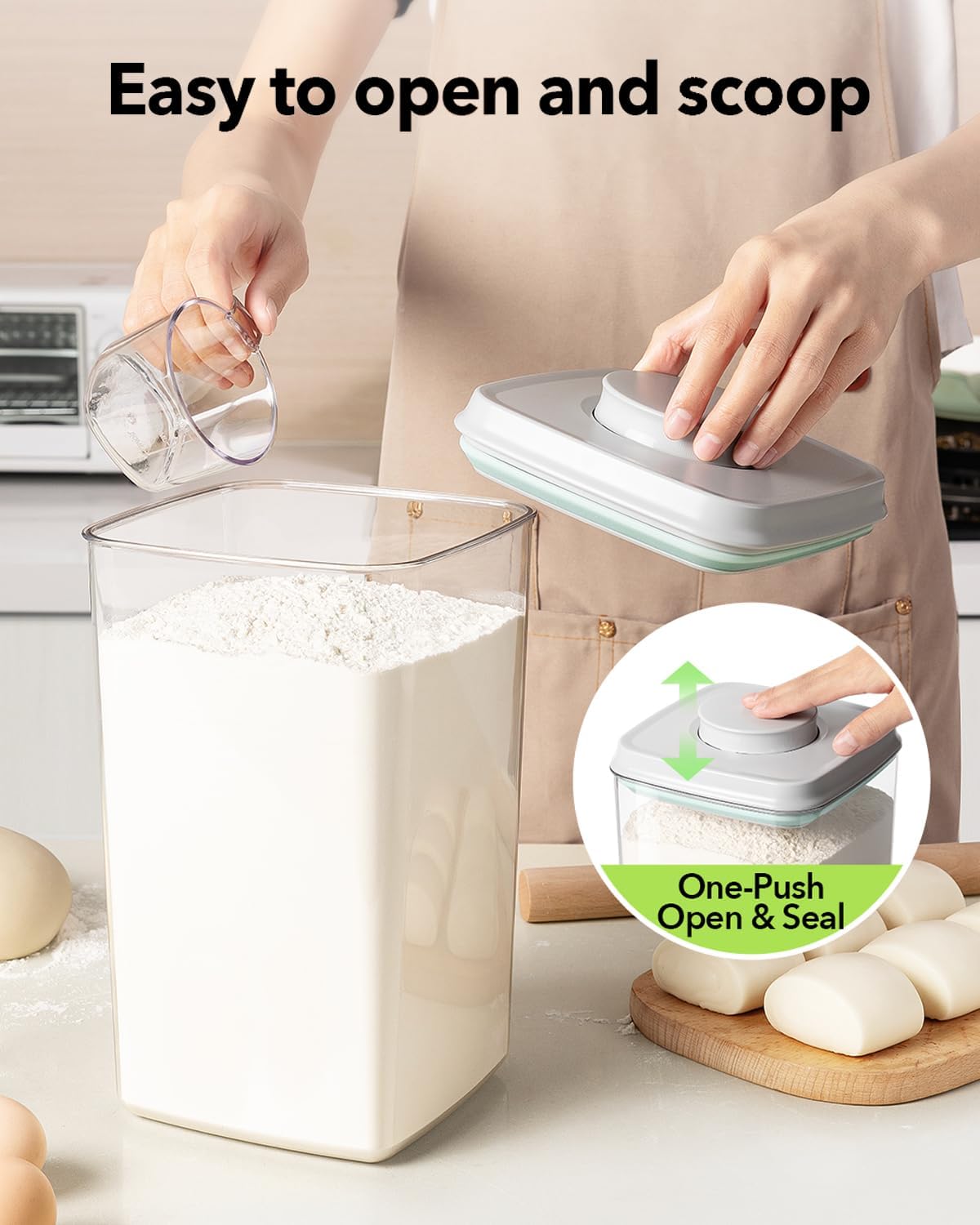 Airtight Canister with Scoop, 4 L, 2 Pack