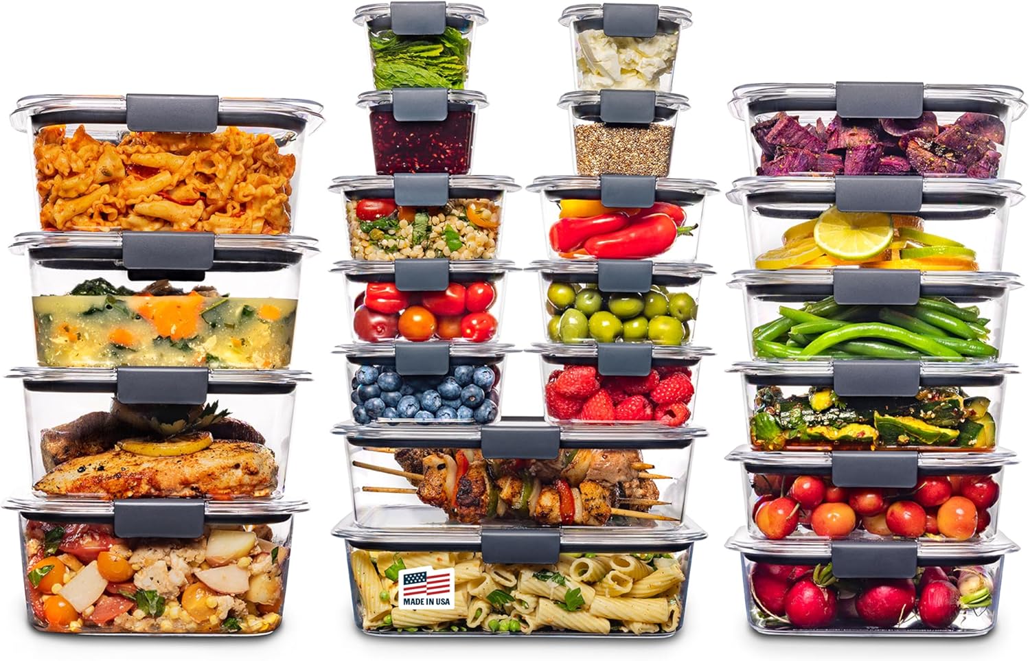 Airtight Plastic Containers, 14 Pieces