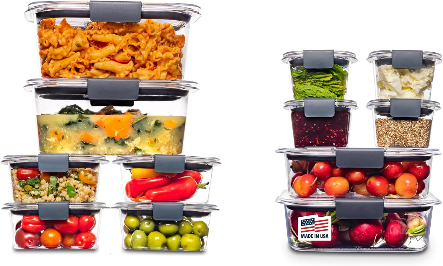 Airtight Plastic Containers, 14 Pieces
