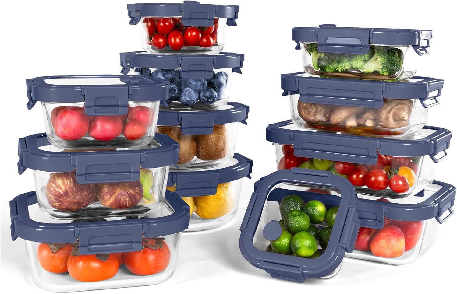 Borosilicate Glass Containers with Glass Lids, 10 Pack