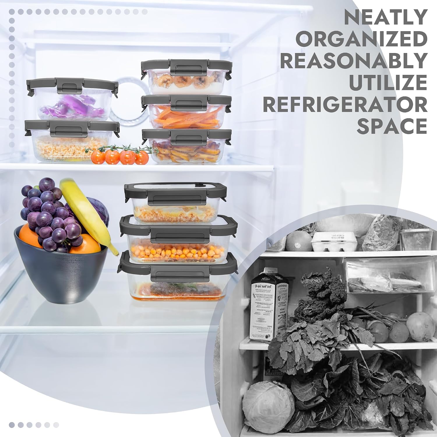 Borosilicate Glass Containers with Glass Lids, 10 Pack