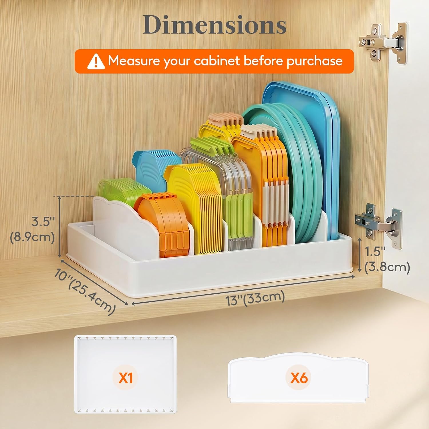 Cabinet Lid Organiser, 7 Sections