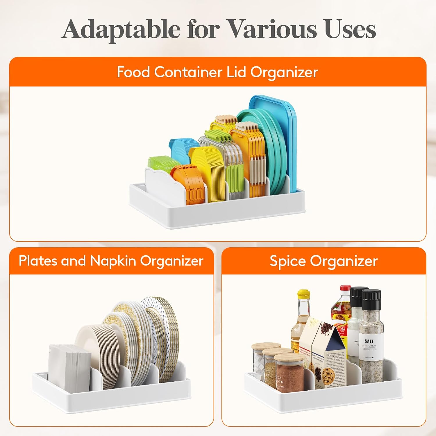 Cabinet Lid Organiser, 7 Sections