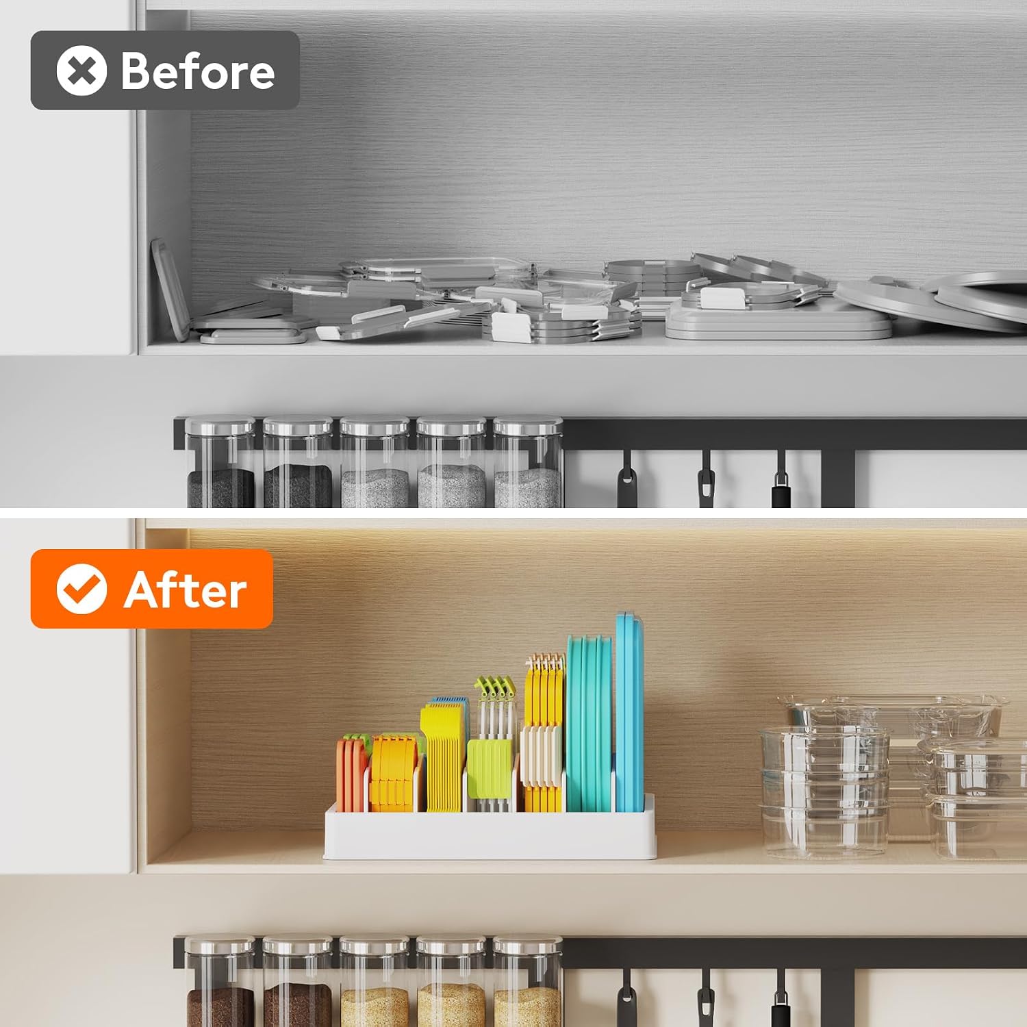 Cabinet Lid Organiser, 7 Sections