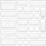 Clear Drawer Organisers, 25 Pieces, 4 Sizes