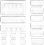 Clear Drawer Organisers, 25 Pieces, 4 Sizes