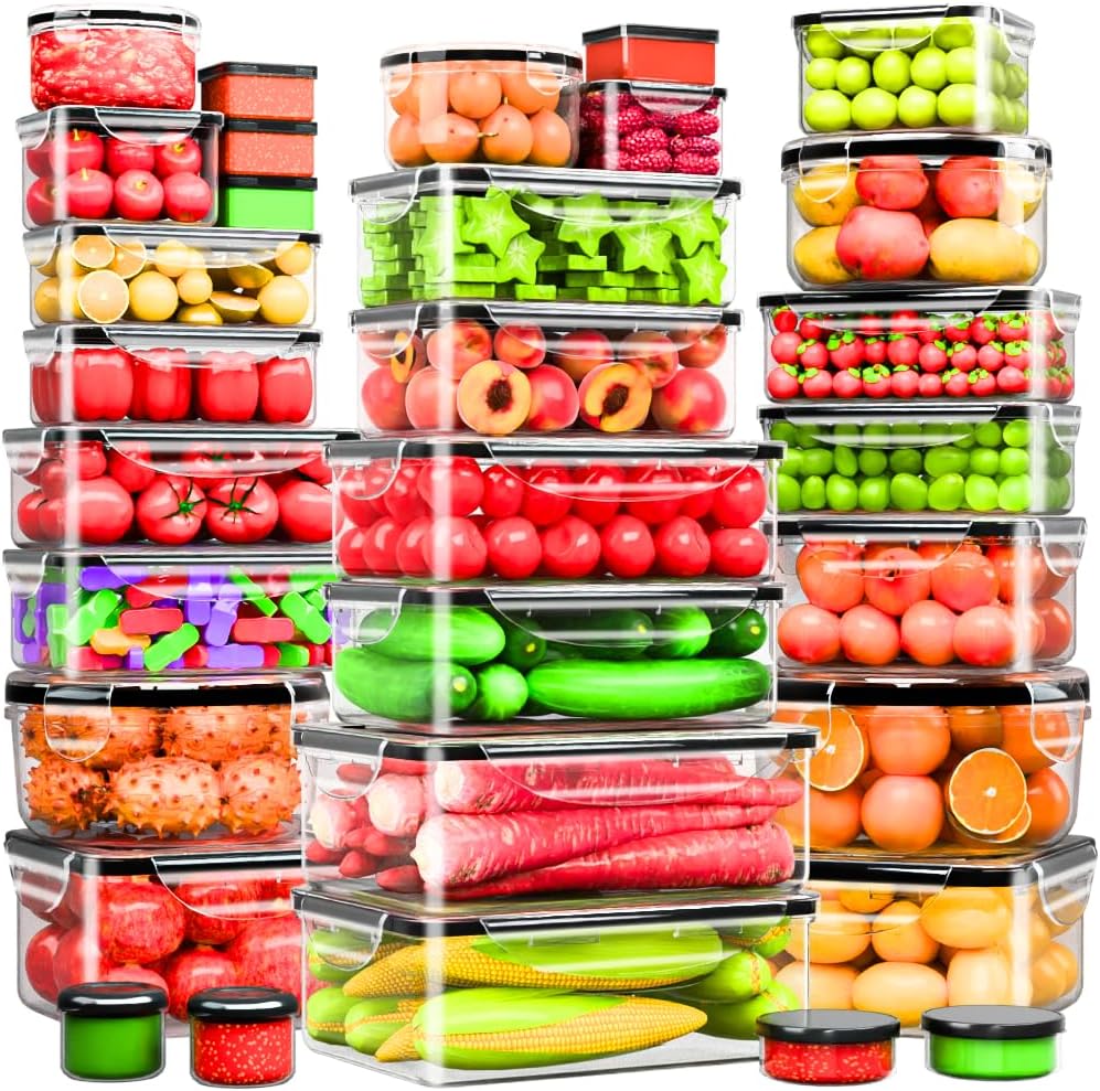 Food Storage Containers, 62 Pieces, 656 oz Total