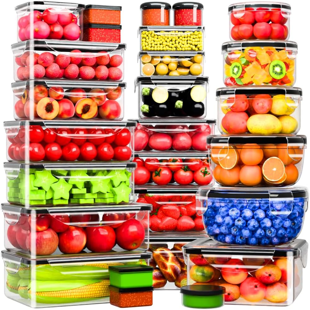 Food Storage Containers, 62 Pieces, 656 oz Total