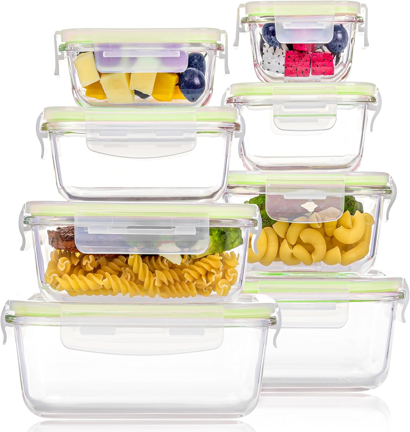 Glass Containers with Airtight Lids, 8 Pack