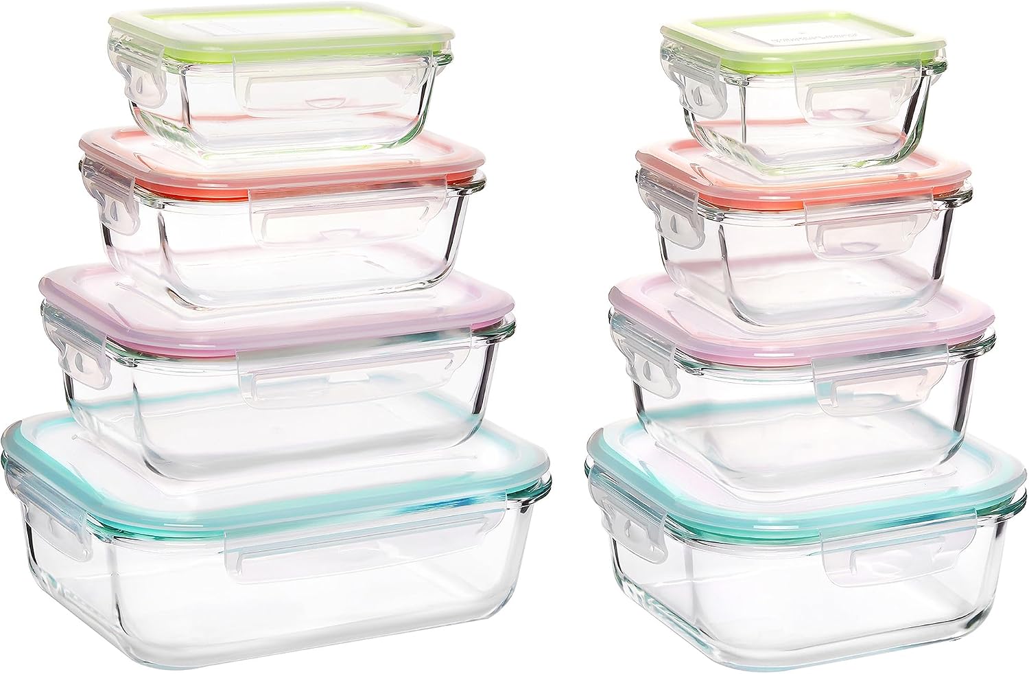 Glass Containers with Airtight Lids, 8 Pack