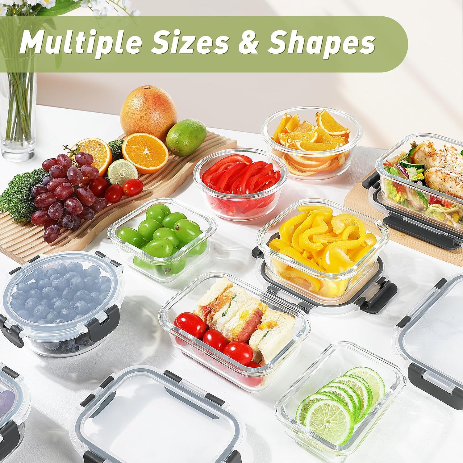 Glass Food Storage Set, 30 Pieces