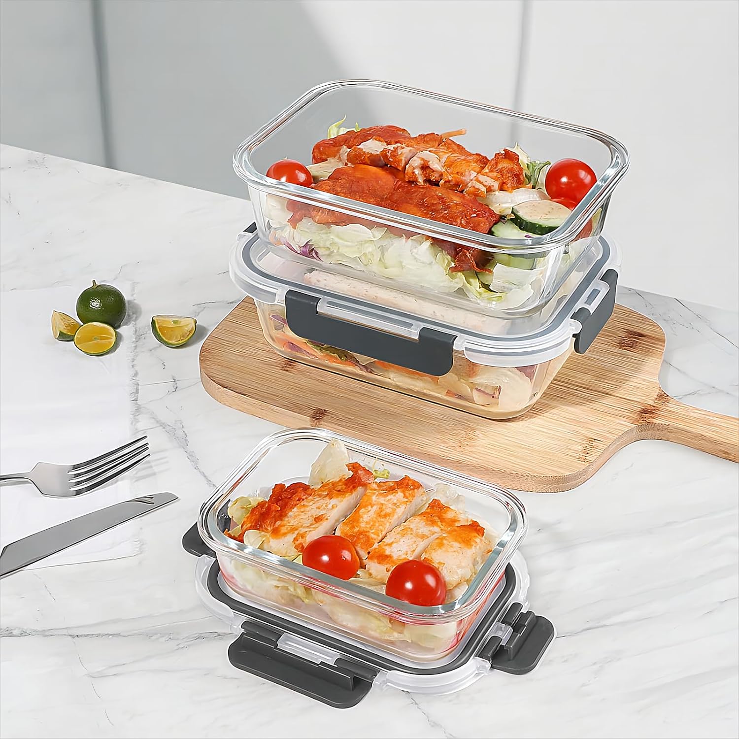 Glass Meal Prep Containers, 10 Pack