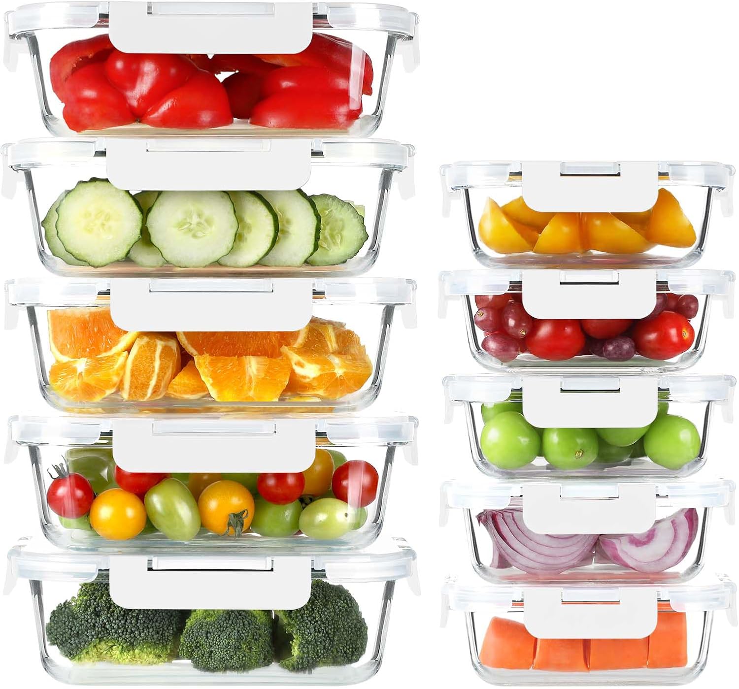 Glass Meal Prep Containers, 10 Pack