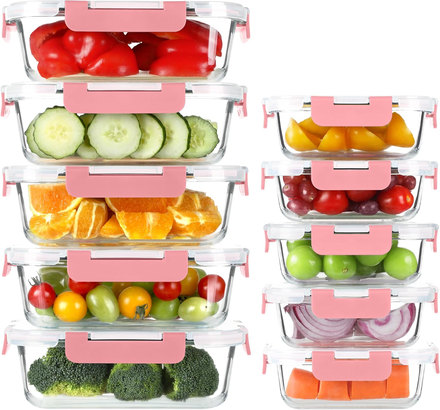 Glass Meal Prep Containers, 10 Pack