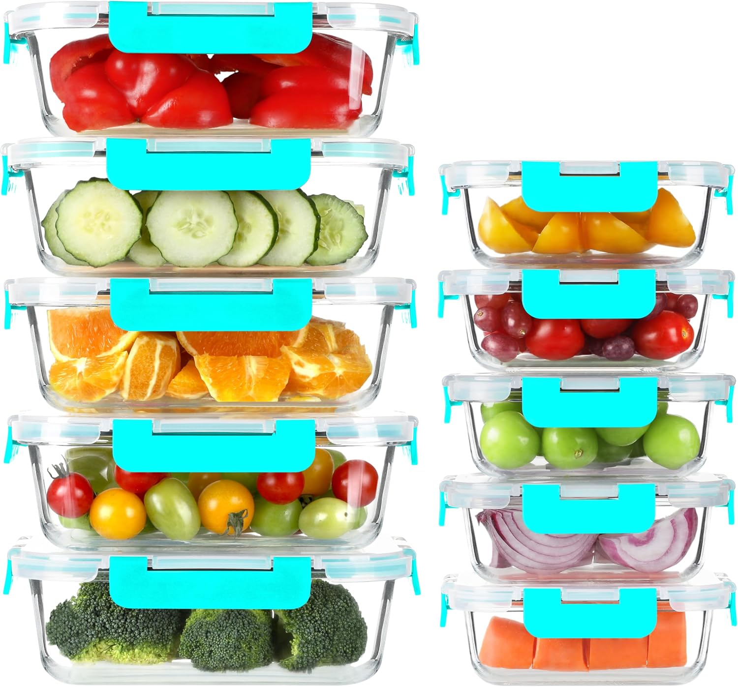 Glass Meal Prep Containers, 10 Pack