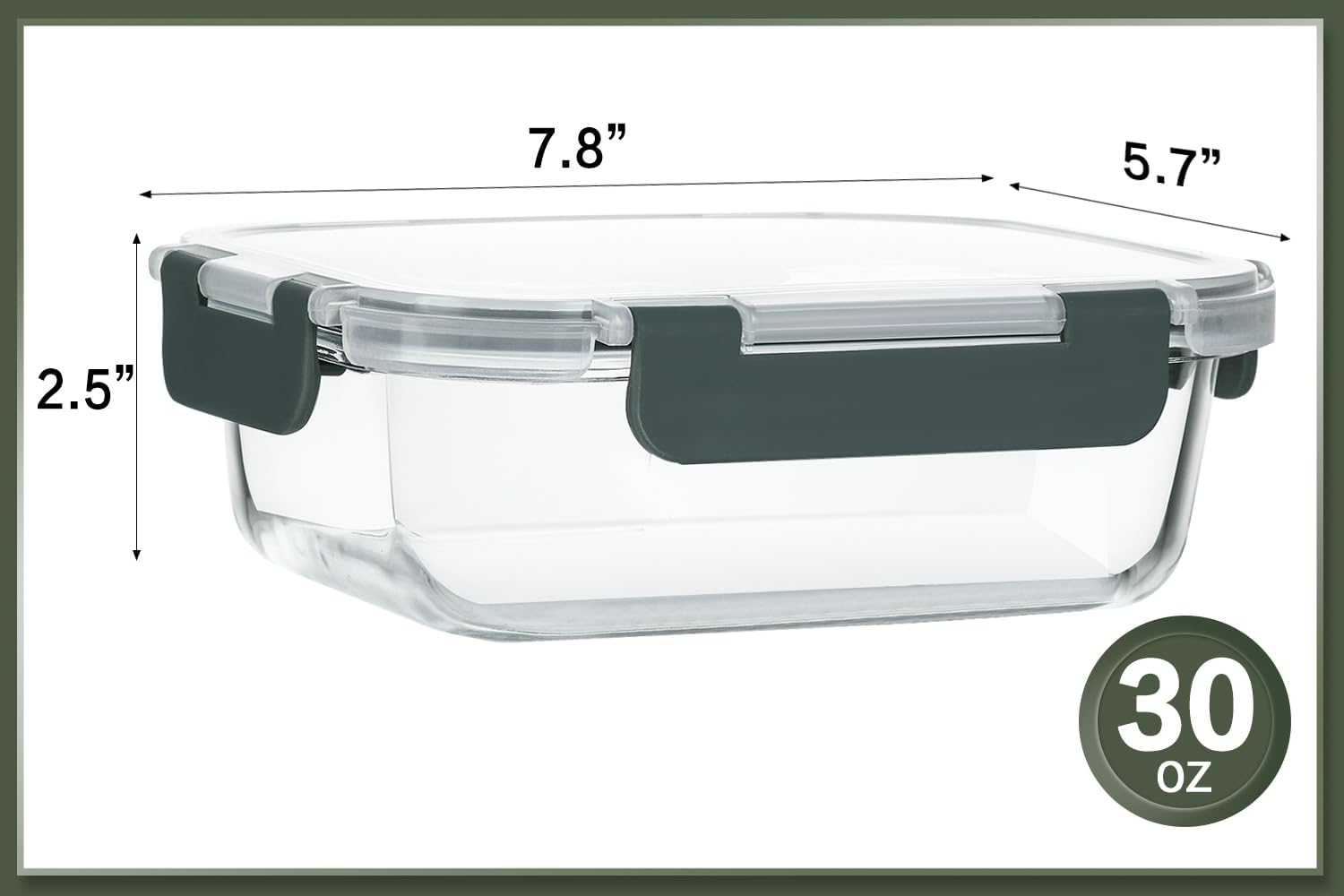 Glass Meal Prep Containers, 30 oz, 10 Pack