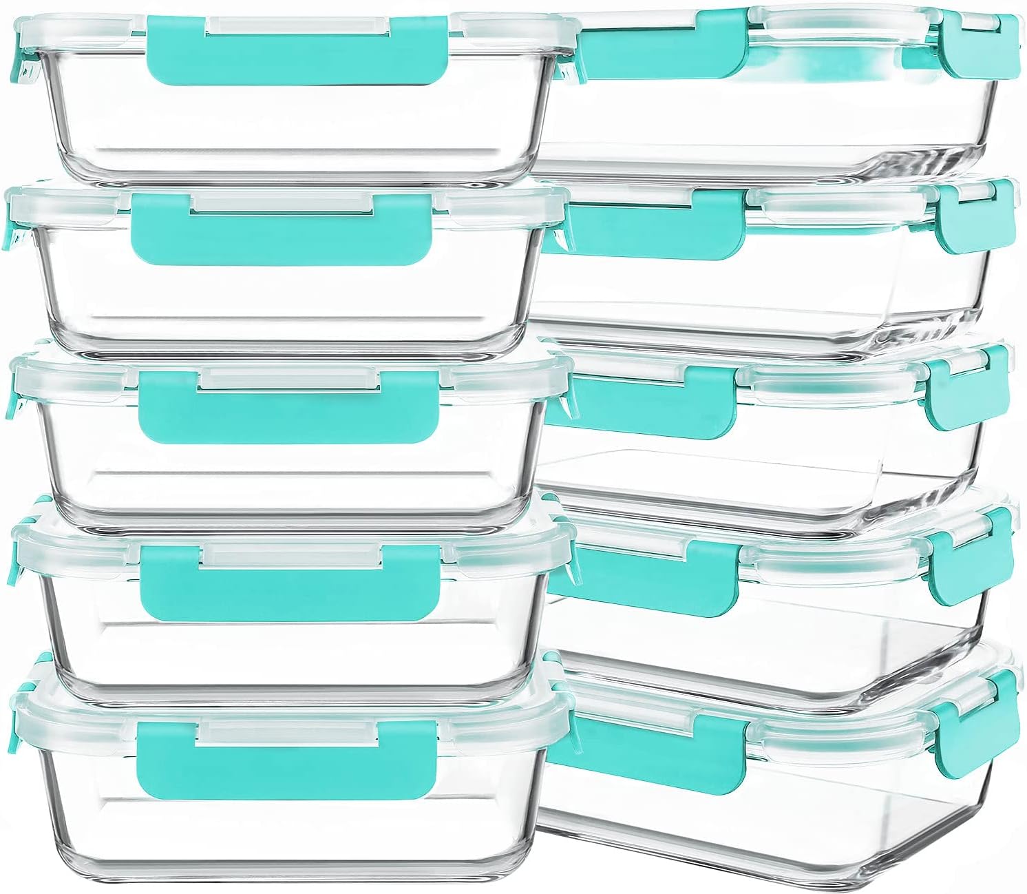 Glass Meal Prep Containers, 30 oz, 10 Pack