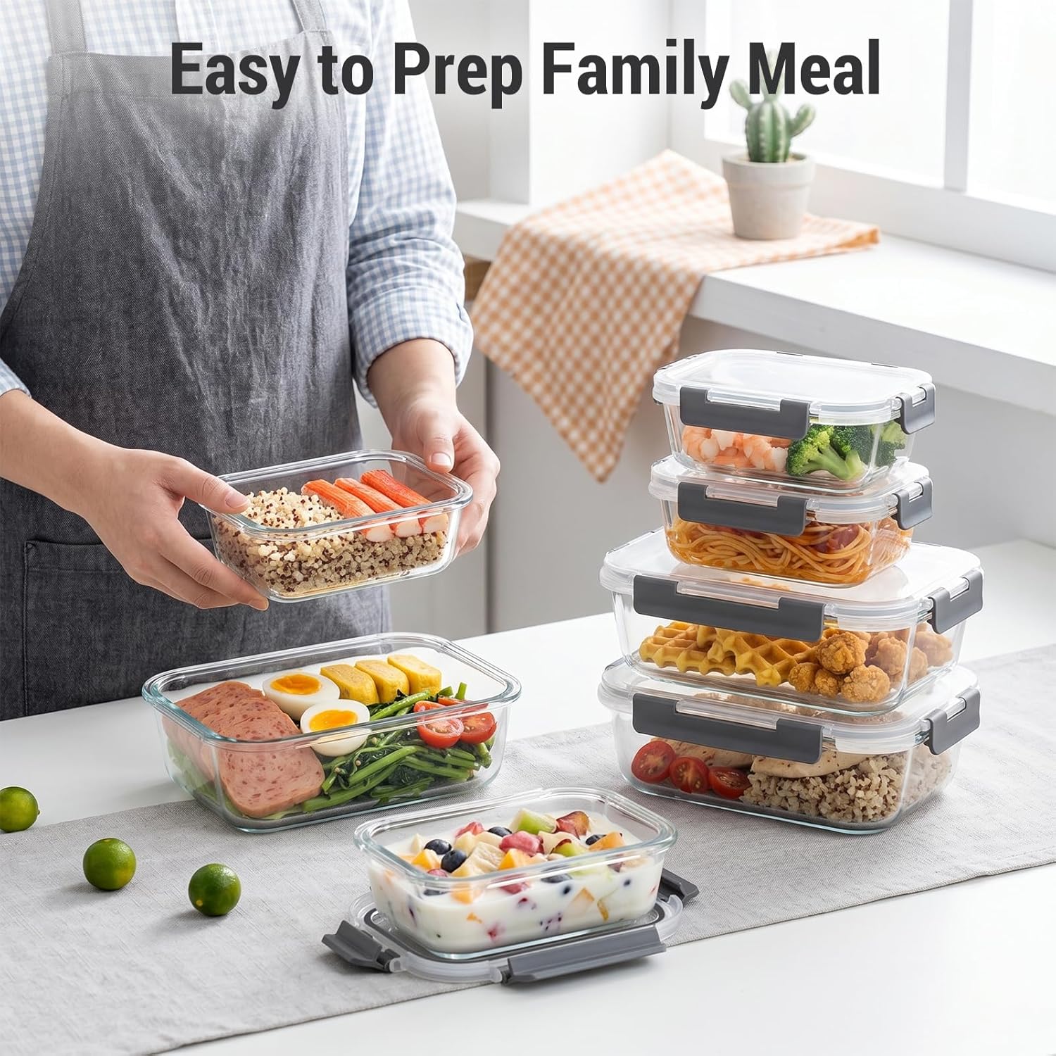 Glass Storage Containers, 36 oz and 12 oz, 20 Pieces