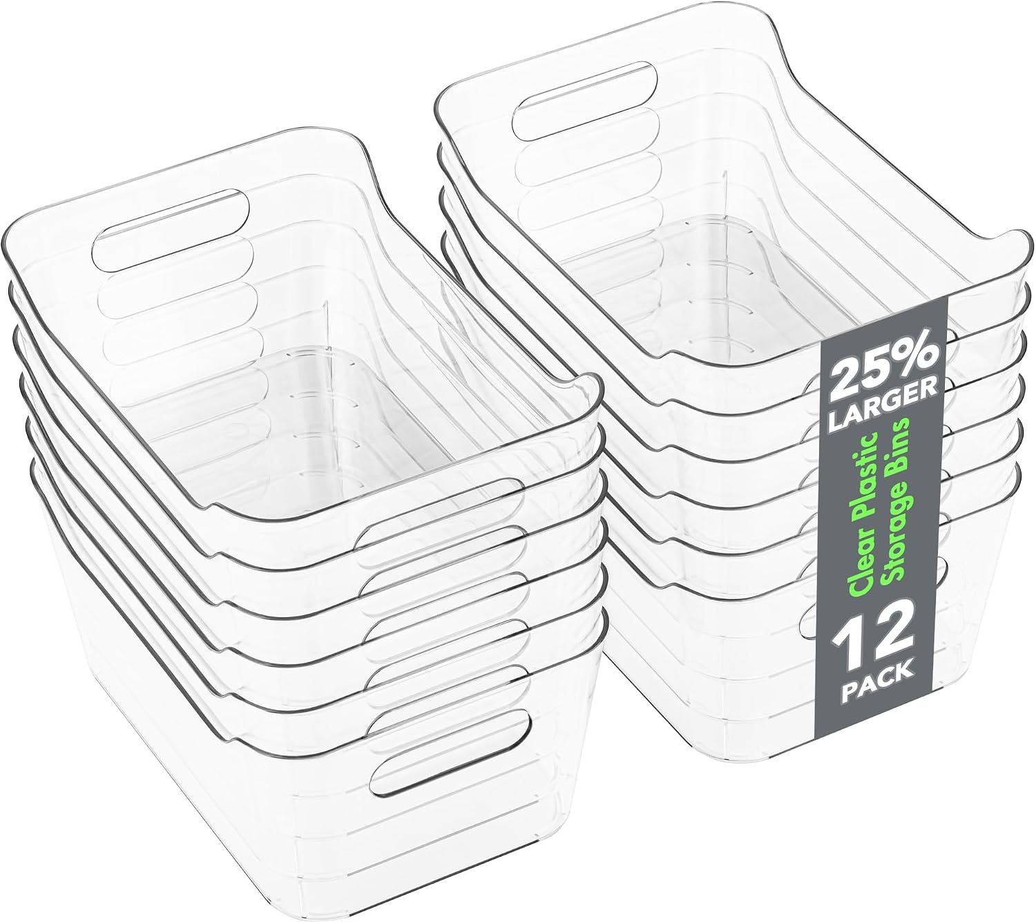 Multi-Use Clear Storage Bins, 12 Pack