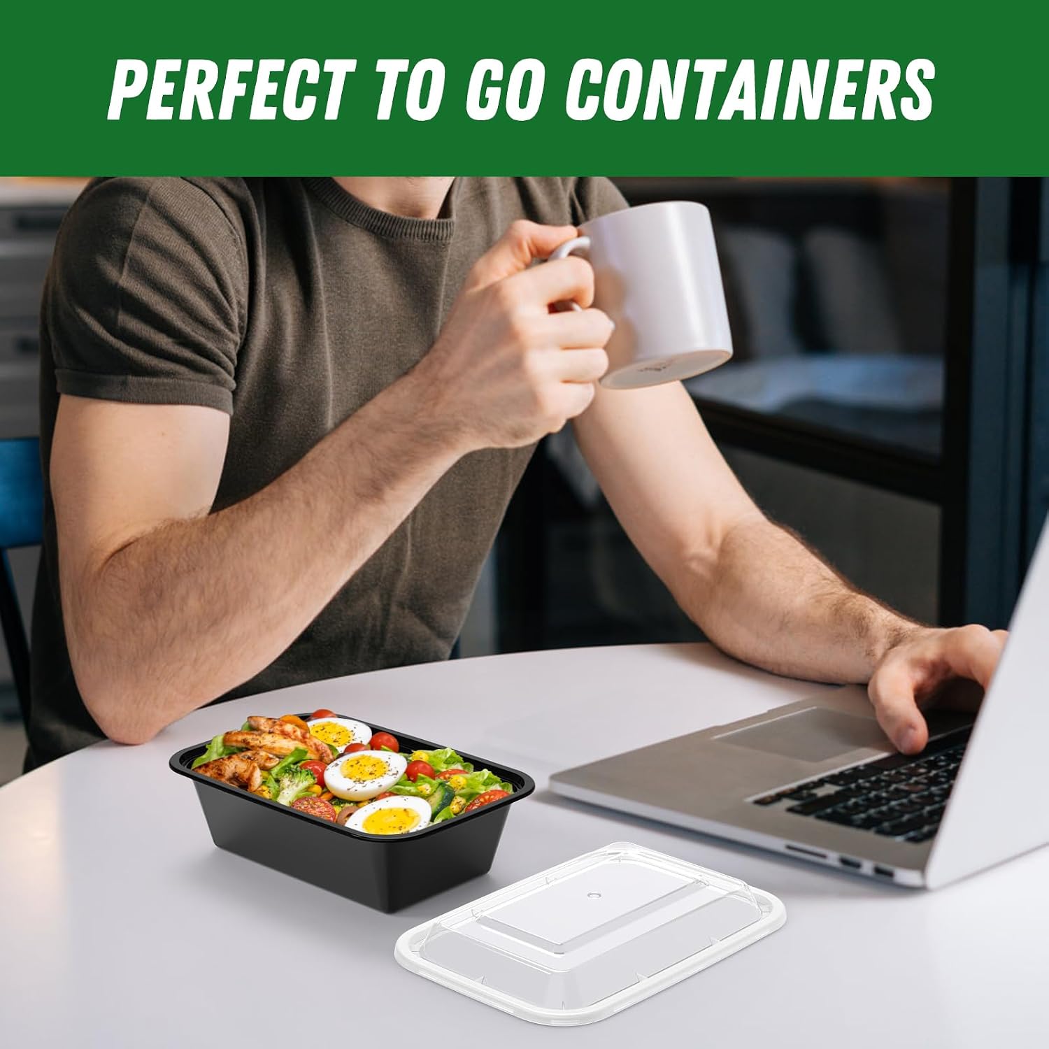 Reusable Meal Prep Containers, 24 oz, 100 Pieces