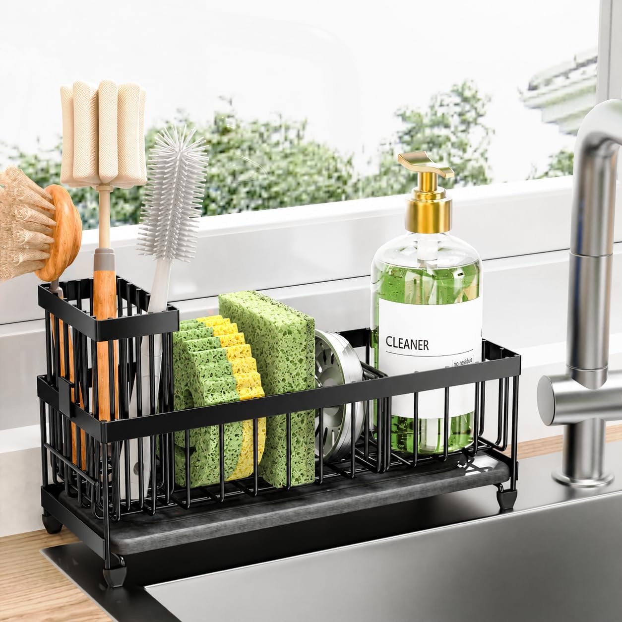 Sink Caddy with Brush Holder