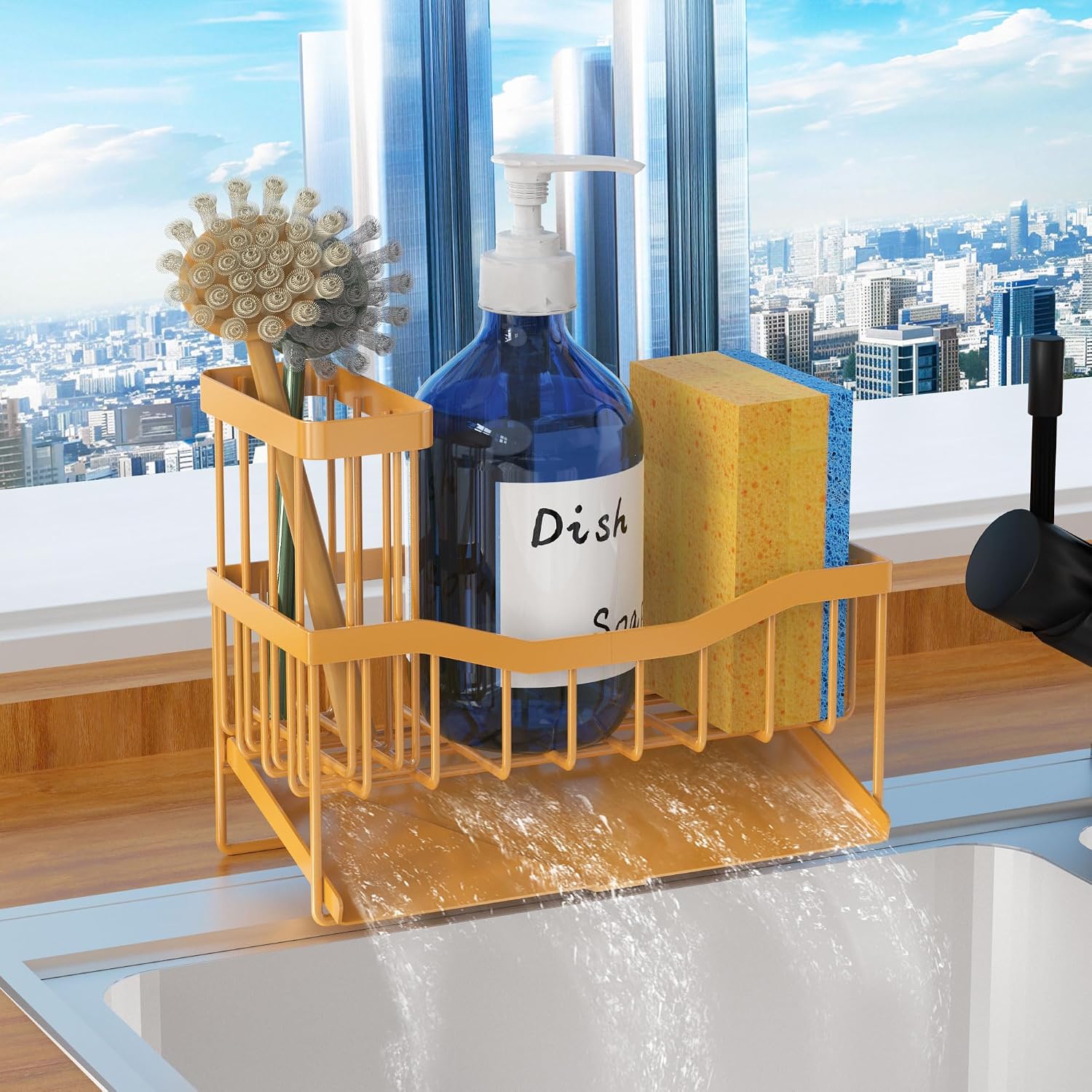 Sink Sponge Holder with Drain Tray
