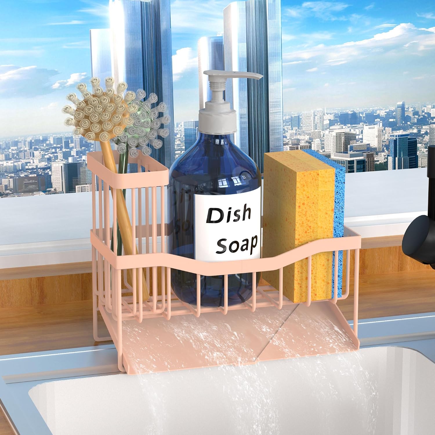 Sink Sponge Holder with Drain Tray