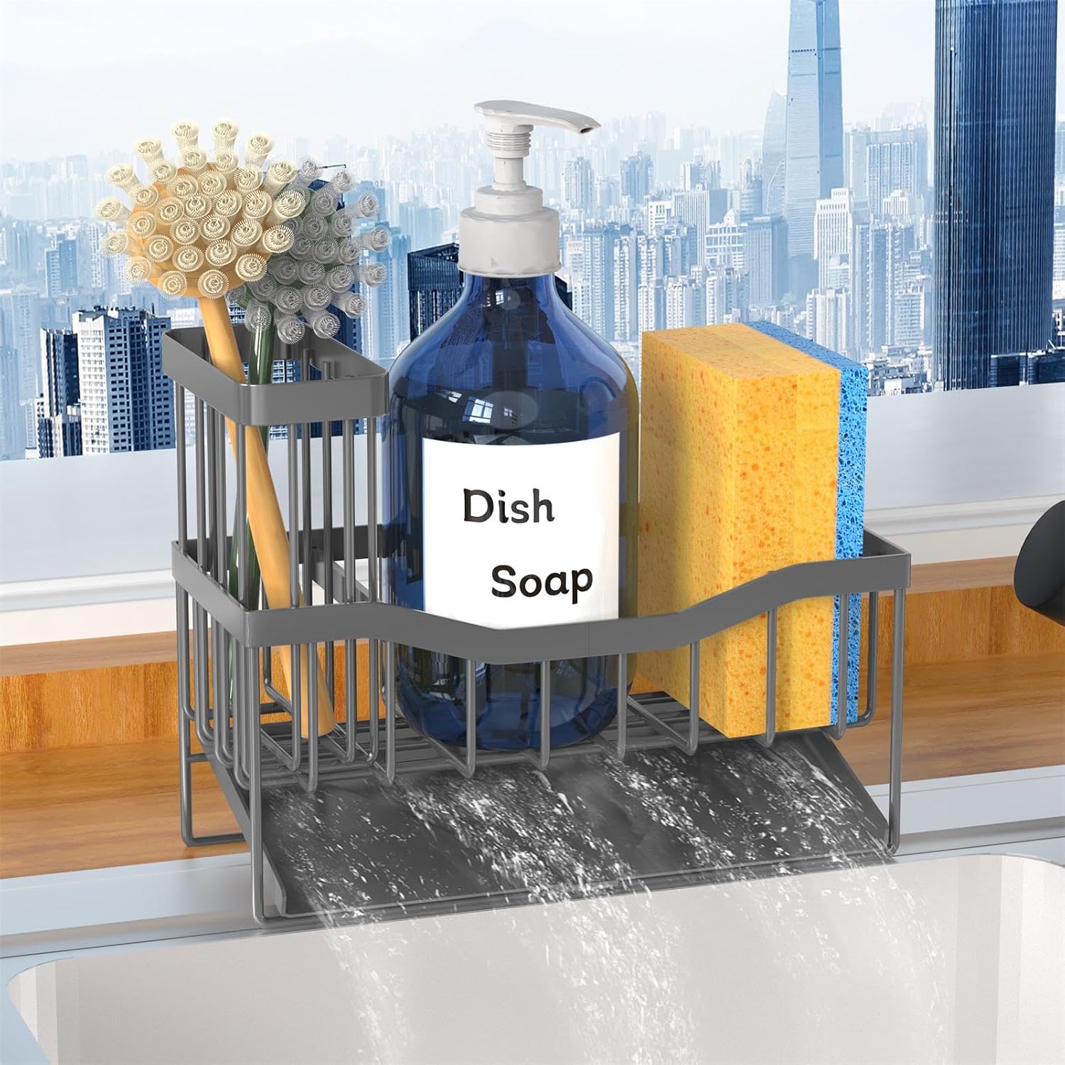 Sink Sponge Holder with Drain Tray