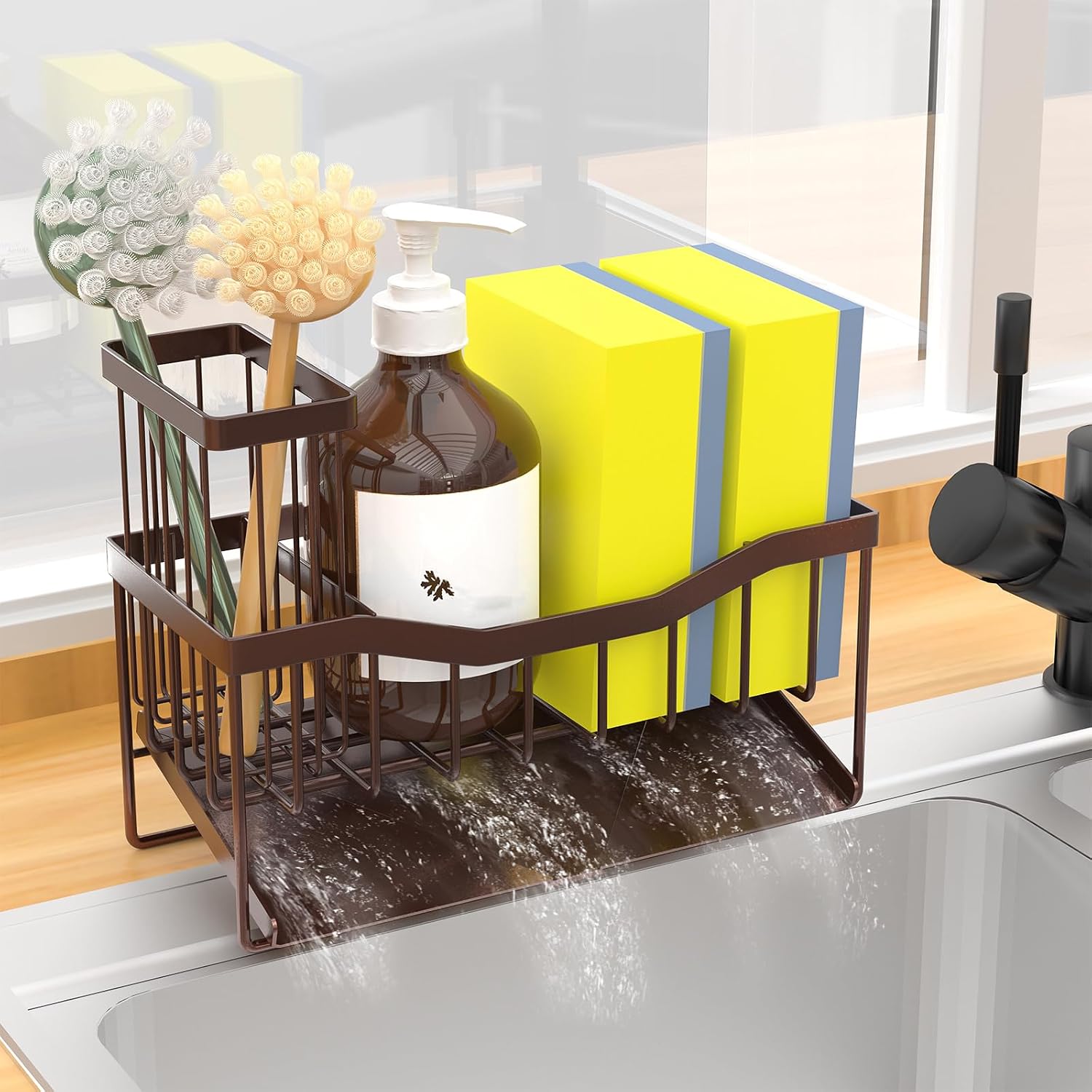 Sink Sponge Holder with Drain Tray