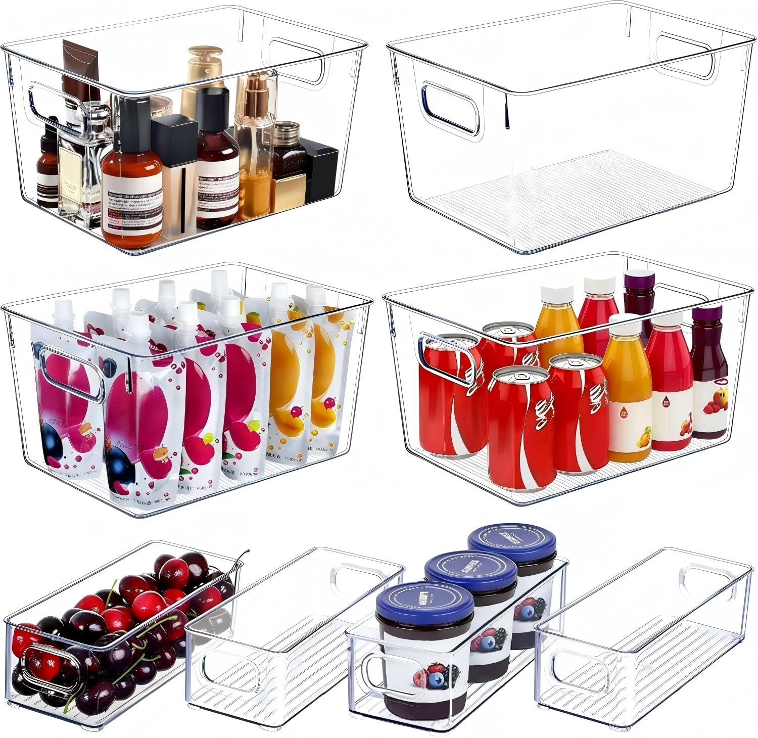 Stackable Clear Storage Bins, 8 Pack