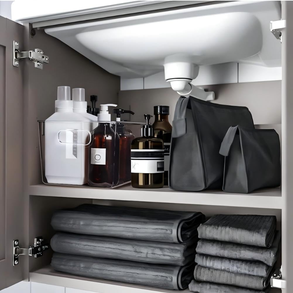 Stackable Clear Storage Bins, 8 Pack