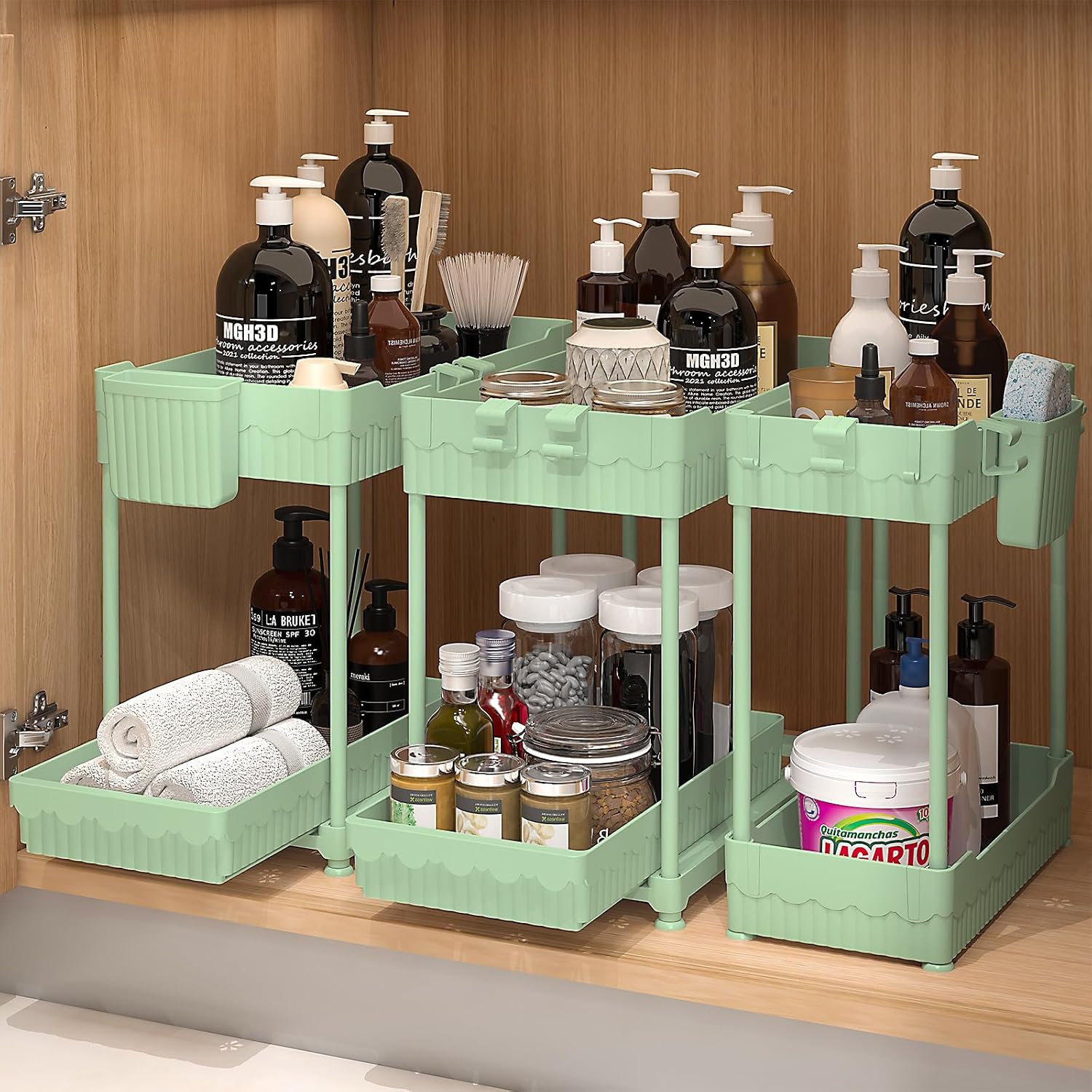 Under-Sink Organiser with Sliding Drawer, 3 Pack