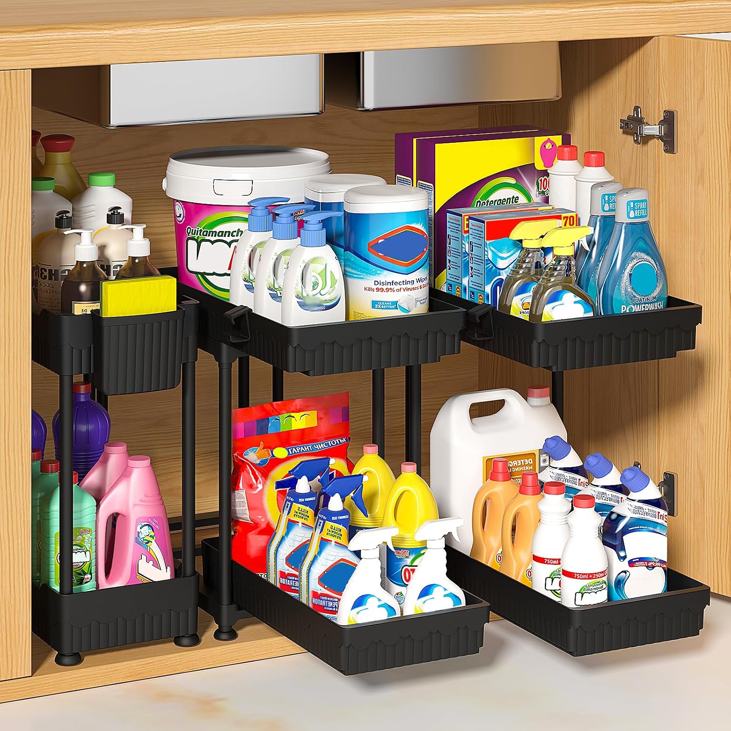 Under-Sink Organiser with Sliding Drawer, 3 Pack