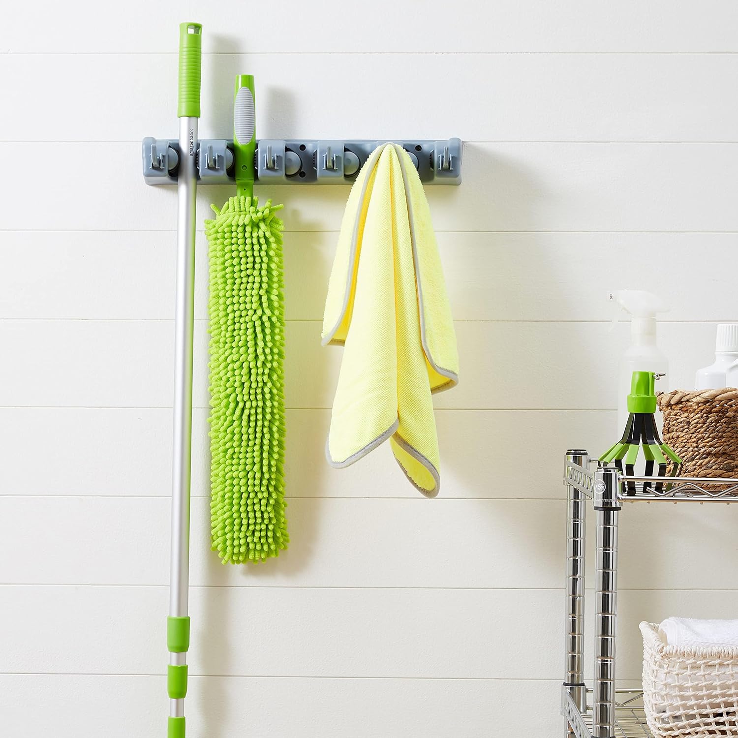 Wall-Mount Broom and Mop Holder